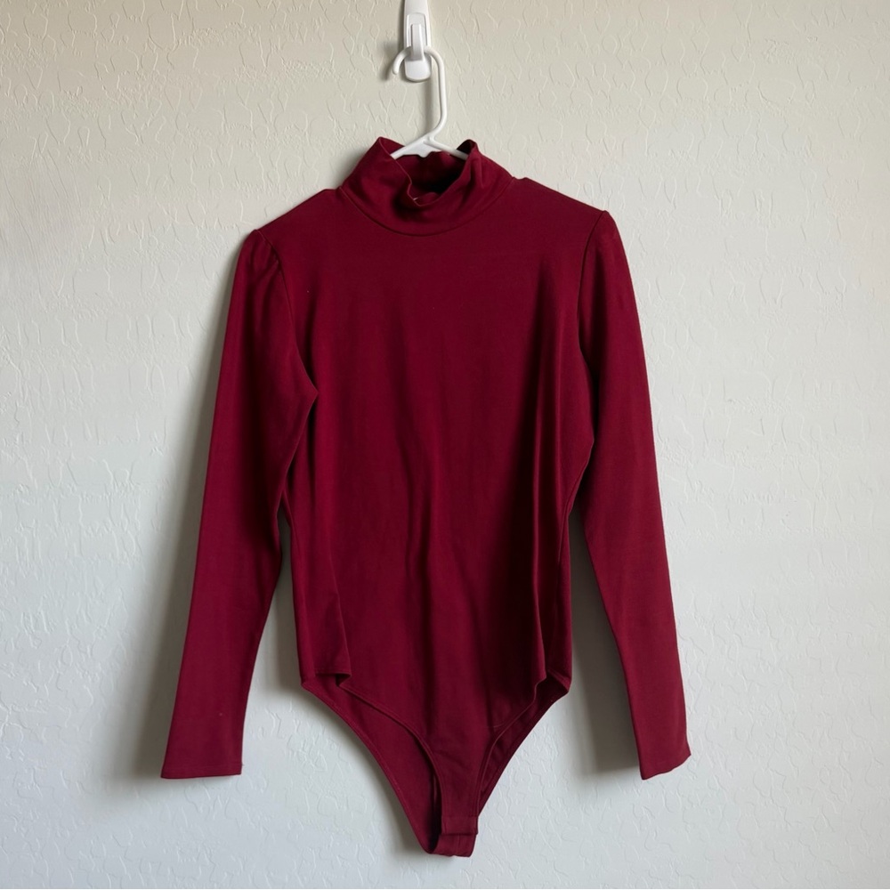 Reformation Red Bodysuit Snap Button Sz. L